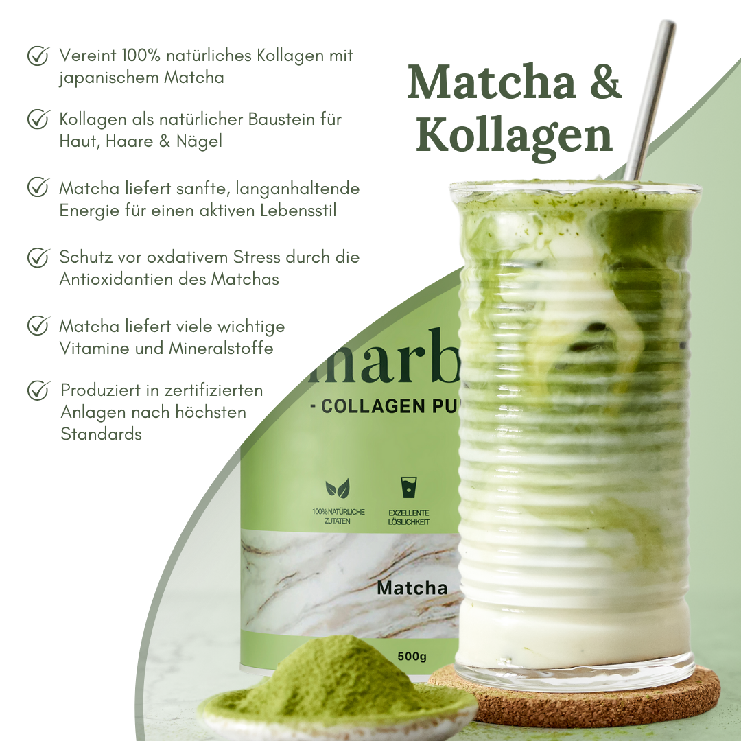 Kollagen Pulver 500g, Matcha